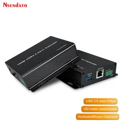 USB3.0 Extender 100M 4 Port USB 3.2 Gen 1 Extender over Rj45 Cat6 5Gbps High-Speed USB Extender Support RS232 & FSYNC For Camera
