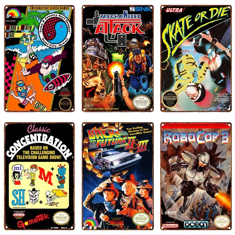 Retro Video Game Gaming Poster Retro Metal Tin Signs Vintage Tin Sign for Bar Man Cave Cafe Office Home Wall Decor Gift