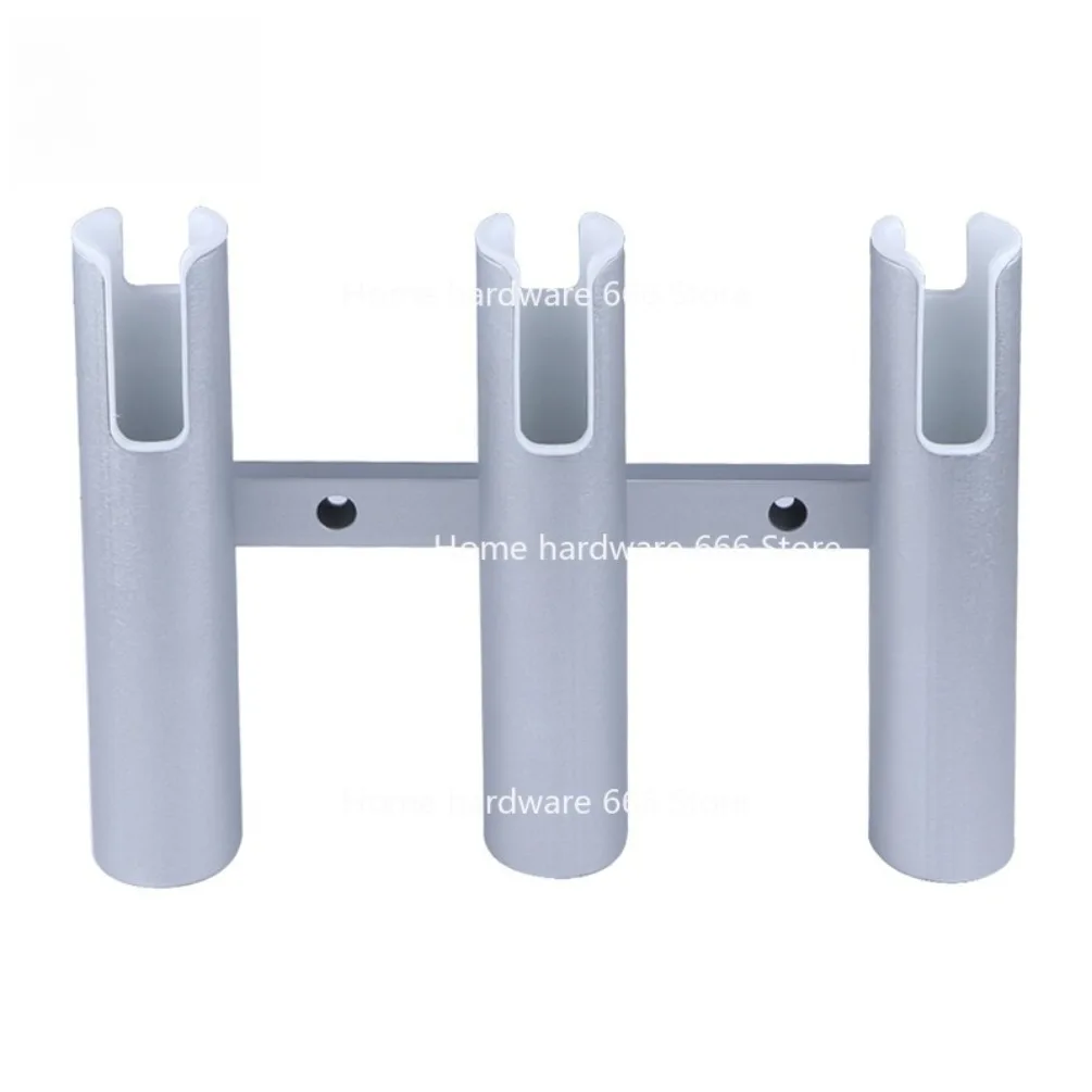 Aluminum Alloy Fishing Rod Holder, 3 Link Wall-Mounted Pod Rack for Marine Boat, Yacht, Camper, RV, 3 Tube