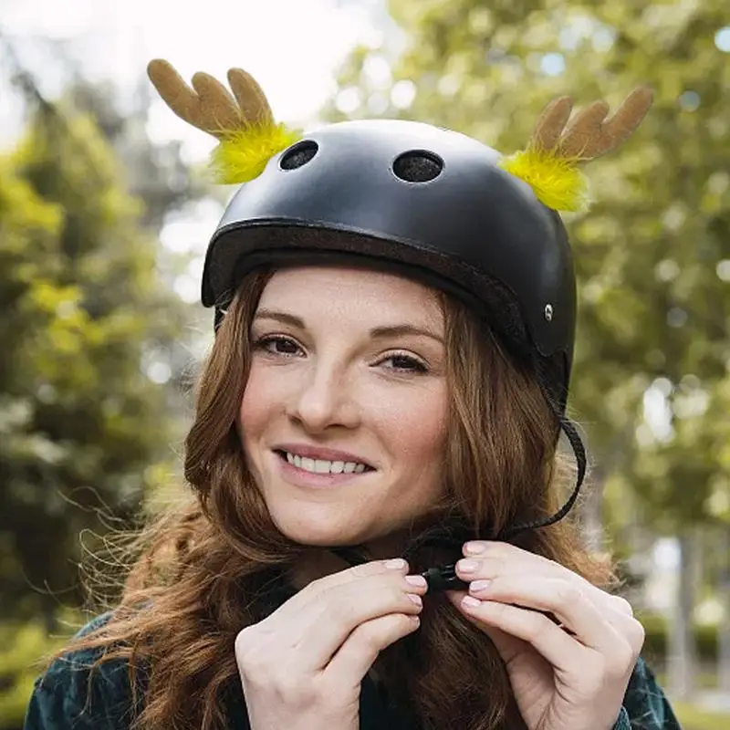 Plush Deer Horns Plush Antlers Decoration Motorcycle Hard Hat Accessories Helmets Antlers Antlers Decoration For Skiing Biking C