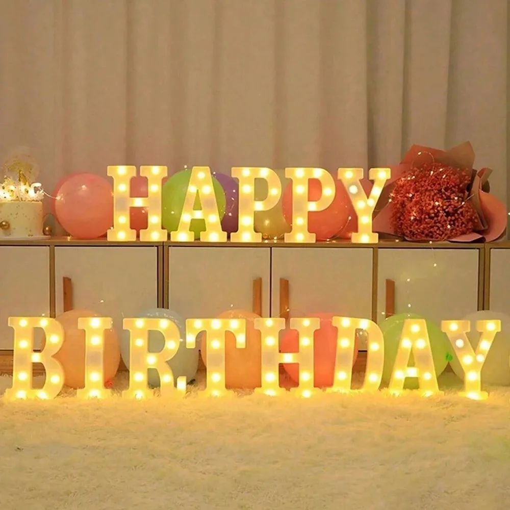 1PC 21.8CM LED Letter Light, Luminous Letter and Number Night Light, Suitable for Home, Bar, Wedding, Birthday Party Decoration