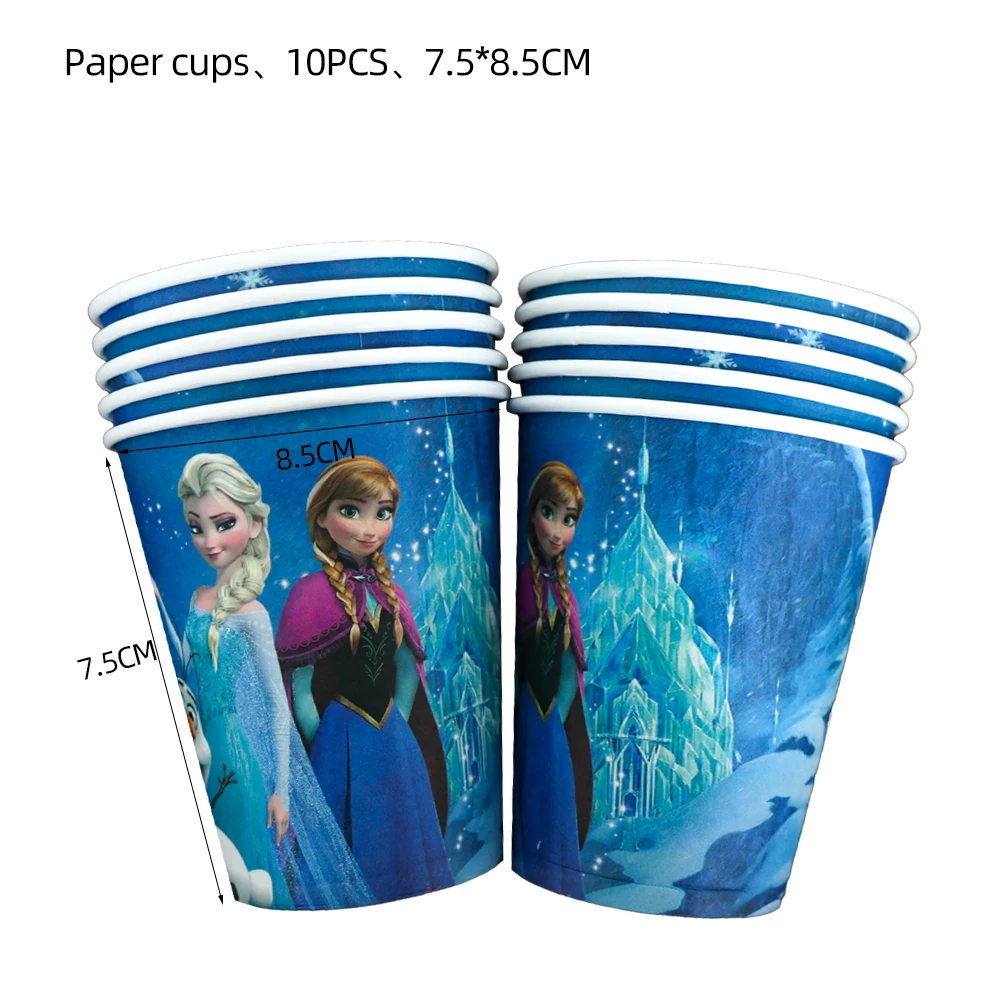 Frozen Anna Elsa Princess Birthday Party Decorations Kids Disposable Tableware Plates Cups Napkins Balloons Baby Shower Supplies