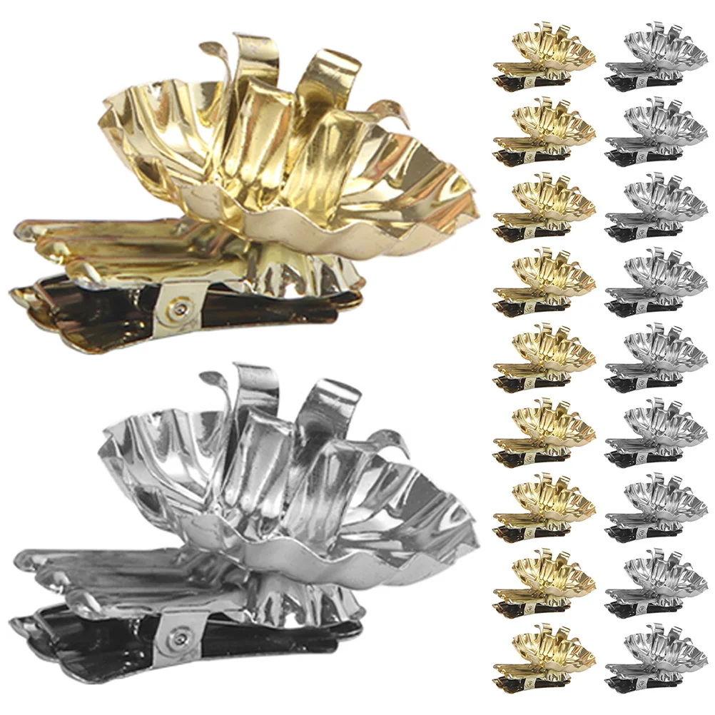 

20 Pcs Gold Silver Taper Holder Metal Decorative Stand Rustic Style Christmas Tree Accessory Tabletop for Party