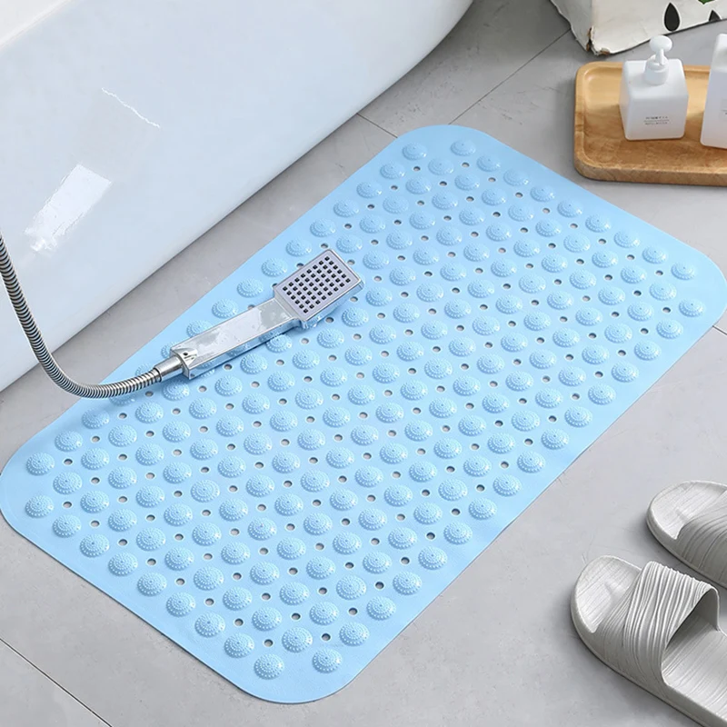 Bath Mat Suction Cup Safety Shower Bathtub Anti Slip Bathroom Mats Waterproof Feet Massage Cushion Toilet Pad Rug Carpet