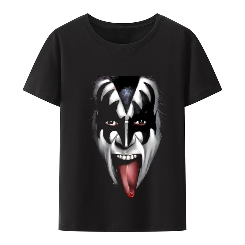 New Rock KISS Band Printed Men Women Fashion Short Sleeves Cotton T Shirt Hip Hop Streetwear Harajuku Unisex Tees Tops Clothing