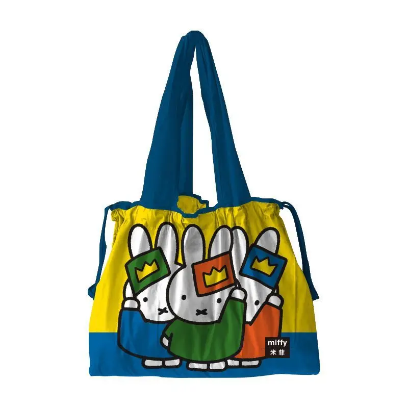 Miffy Handheld Shoulder Drawstring Bag Ultra Light Large Capacity Foldable Eco Shopping Bag Portable Storage Pouch Durable Gift view 6