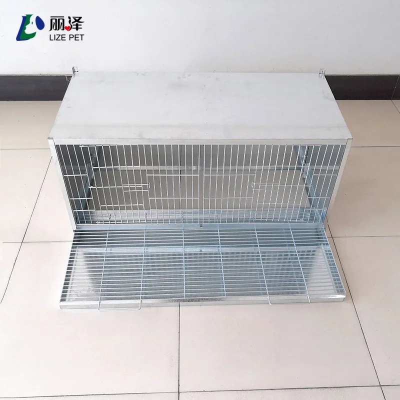 LIZE New Hot Sell Galvanized Pigeon Cage for Raising Birds Pigeons Transport Galvanized Plate Bird Cage Silver Animal Breathable