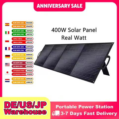 SOLARPLAY 400W Foldable Solar Panel High-Efficiency Solar Module Solar Charger with Solar Output for RV Off-Grid Boat Home Camp