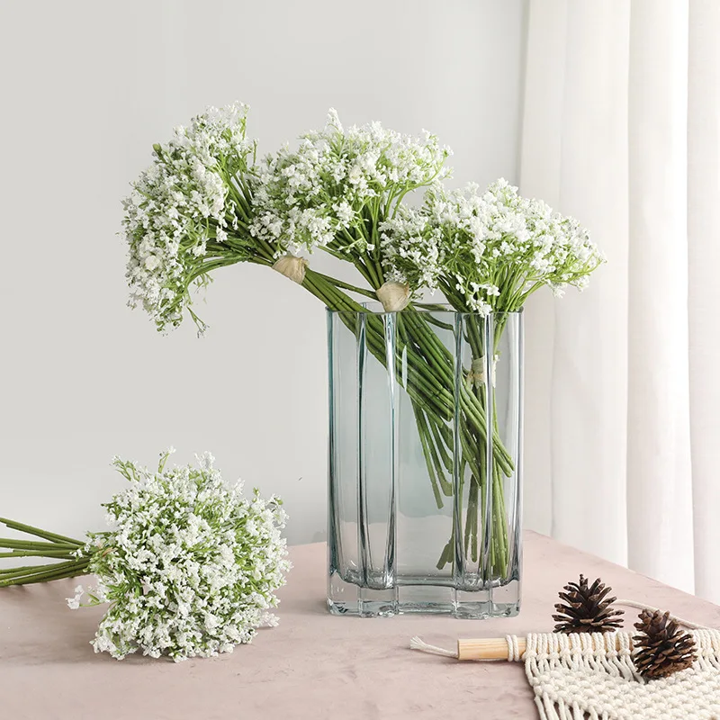 16 Uds flores artificiales Gypsophila blanca ramo de novia para boda Babysbreath flores artificiales para florero decoración de mesa Floral