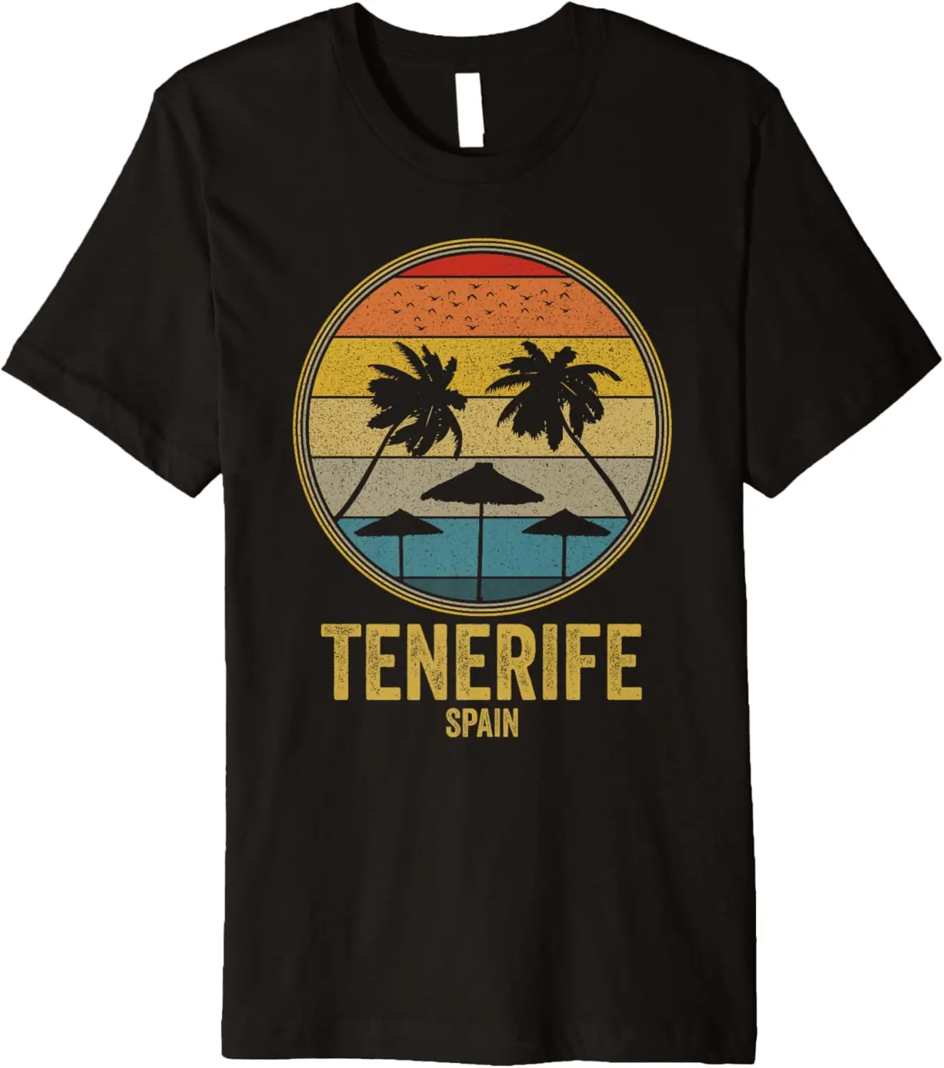 Tenerife España Retro Vintage Sunset 70s 80s Beach Camiseta premium desgastada