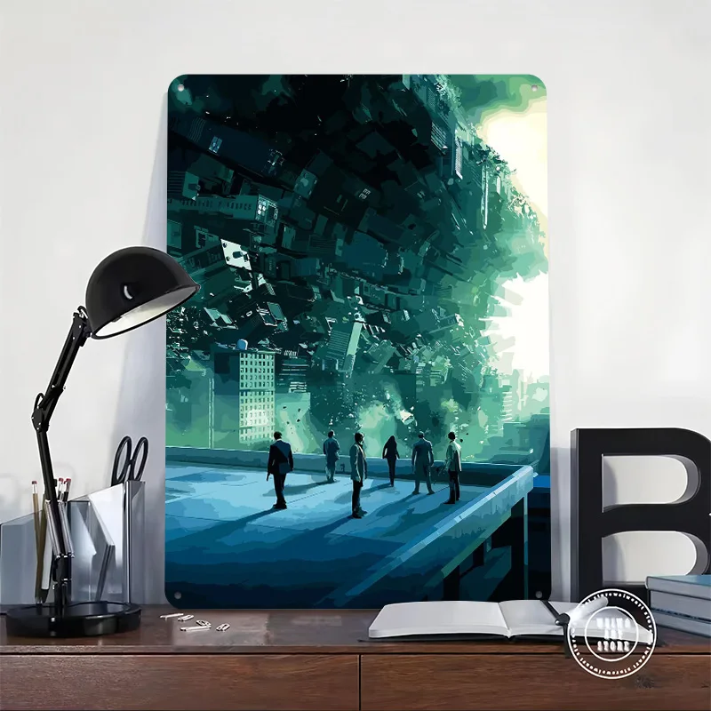 ملصق معدني من Inception، علامات القصدير، أشياء فنية جدارية لتصميم الغرفة، علامة معدنية مخصصة لتزيين المنزل، ملصقات على الحائط