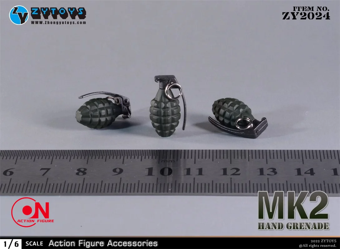 6PCS ZYTOYS ZY2022 ZY2023 ZY2024 1/6 Scale M26 MK2 Hand Grenade Scene Accessories Model Fit 12'' Soldier Action Figure Body Doll