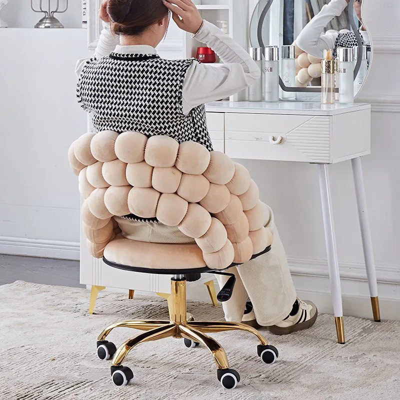 LMM revolving restaurant mobile dining chair color ball seat fabric light luxury modern simplicity