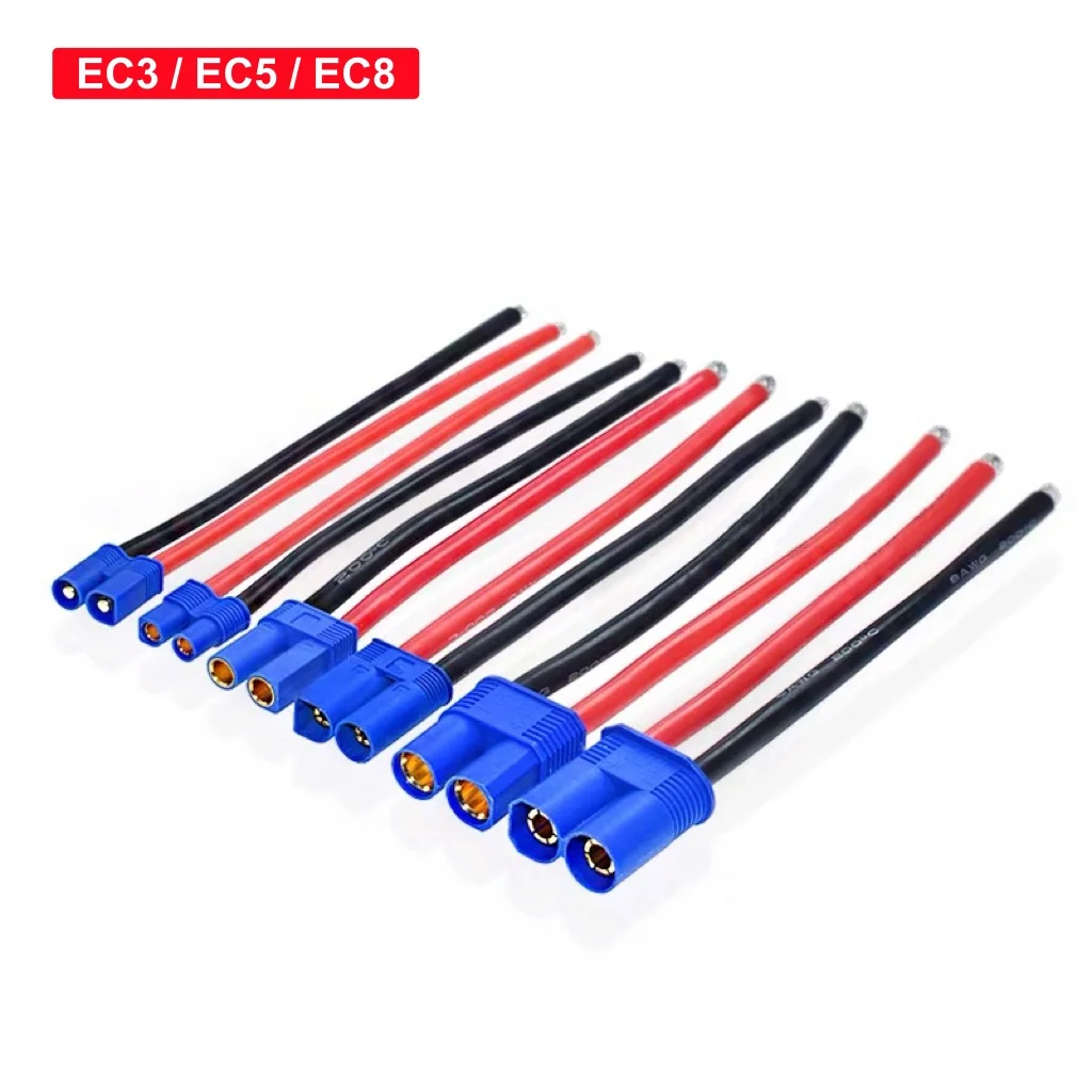 EC3/EC5/EC8 Male Female Plug Silicone Pigtail Cable Charger Wire 15CM For RC Toy Lipo Battery Car Boat Connector