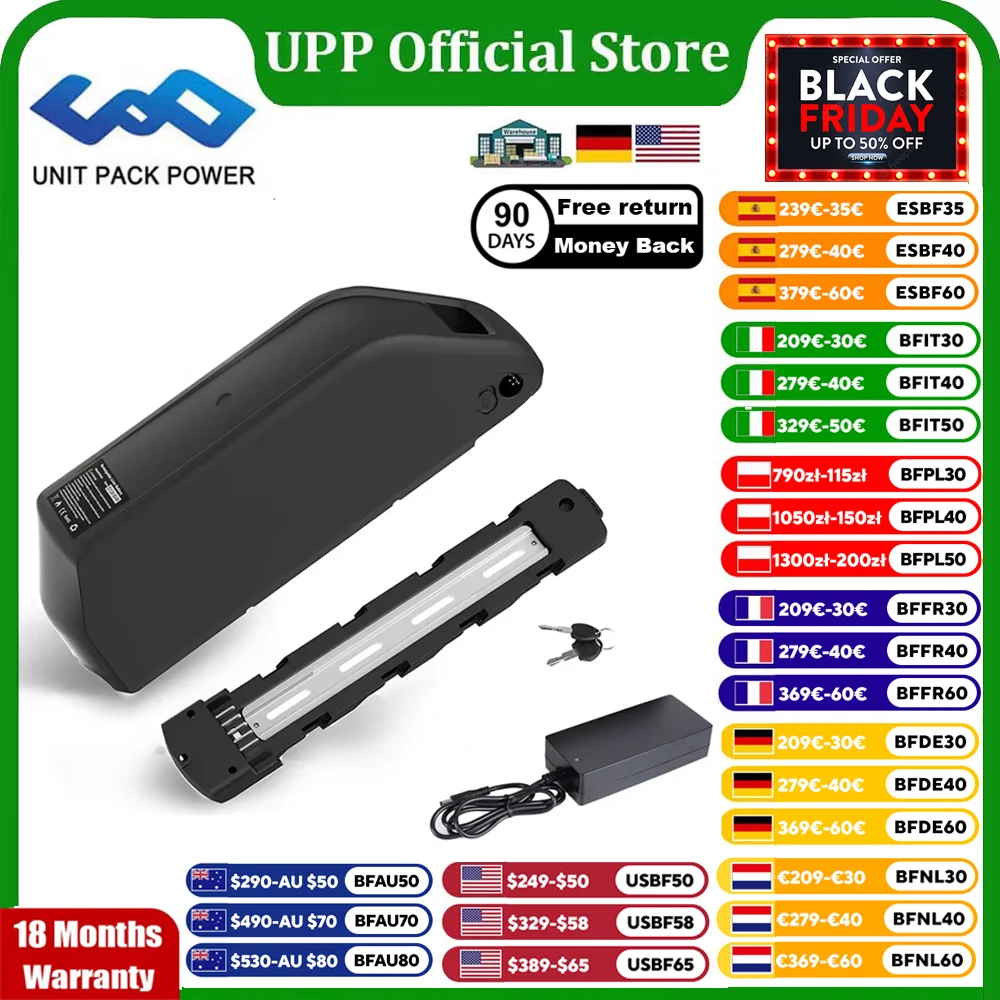 

Polly battery 21700 48V 52V 60V 19.2Ah 24Ah Escooter E-Bycicle Pack for 1500W 1000W 500W 350W 250W Electric Bicycle Bafang Motor