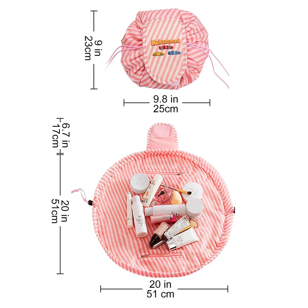 Customized Name Women's Drawstring Makeup Handbag Travel Makeup Storage Bag Handbag Drawstring Storage Bag Customized Product