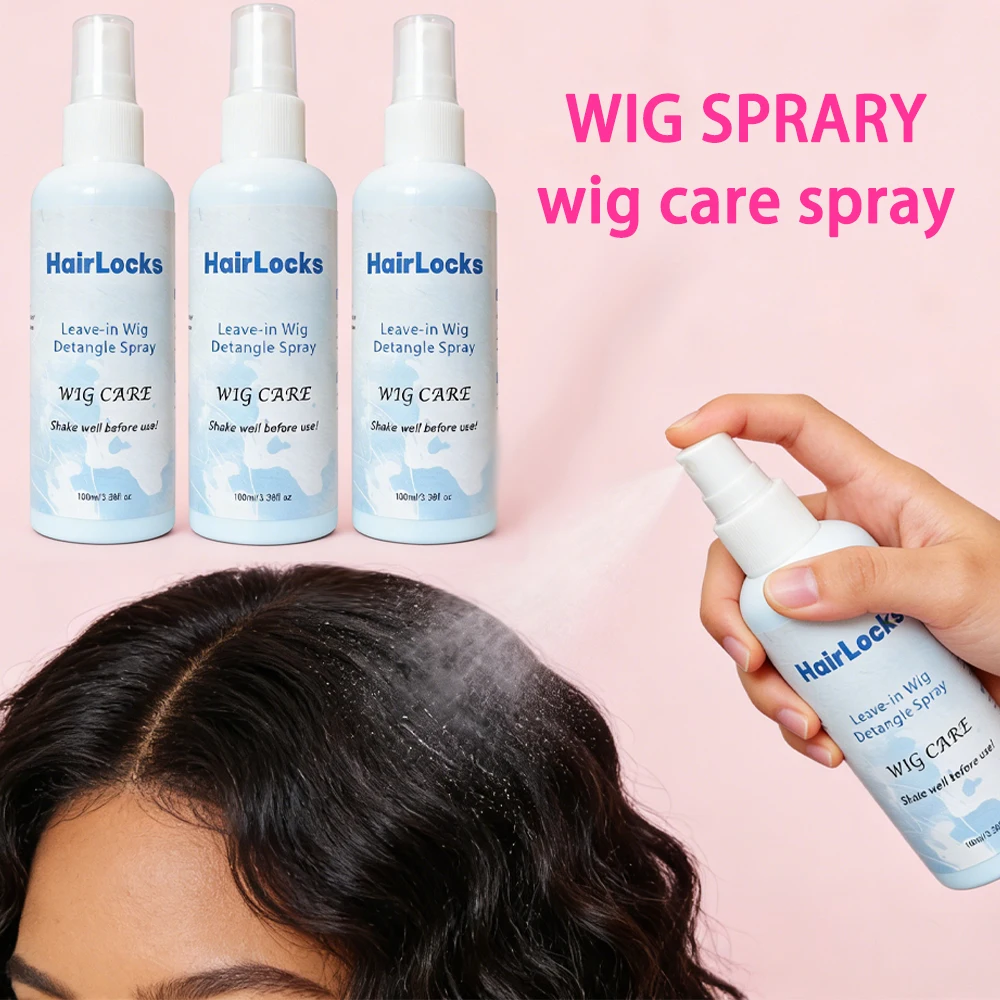 100ml Wig Care Spray Wig care solution for Wig Synthetic wig Hair Leave-in wig detangle Spray for Wigs Smooth and Shine
