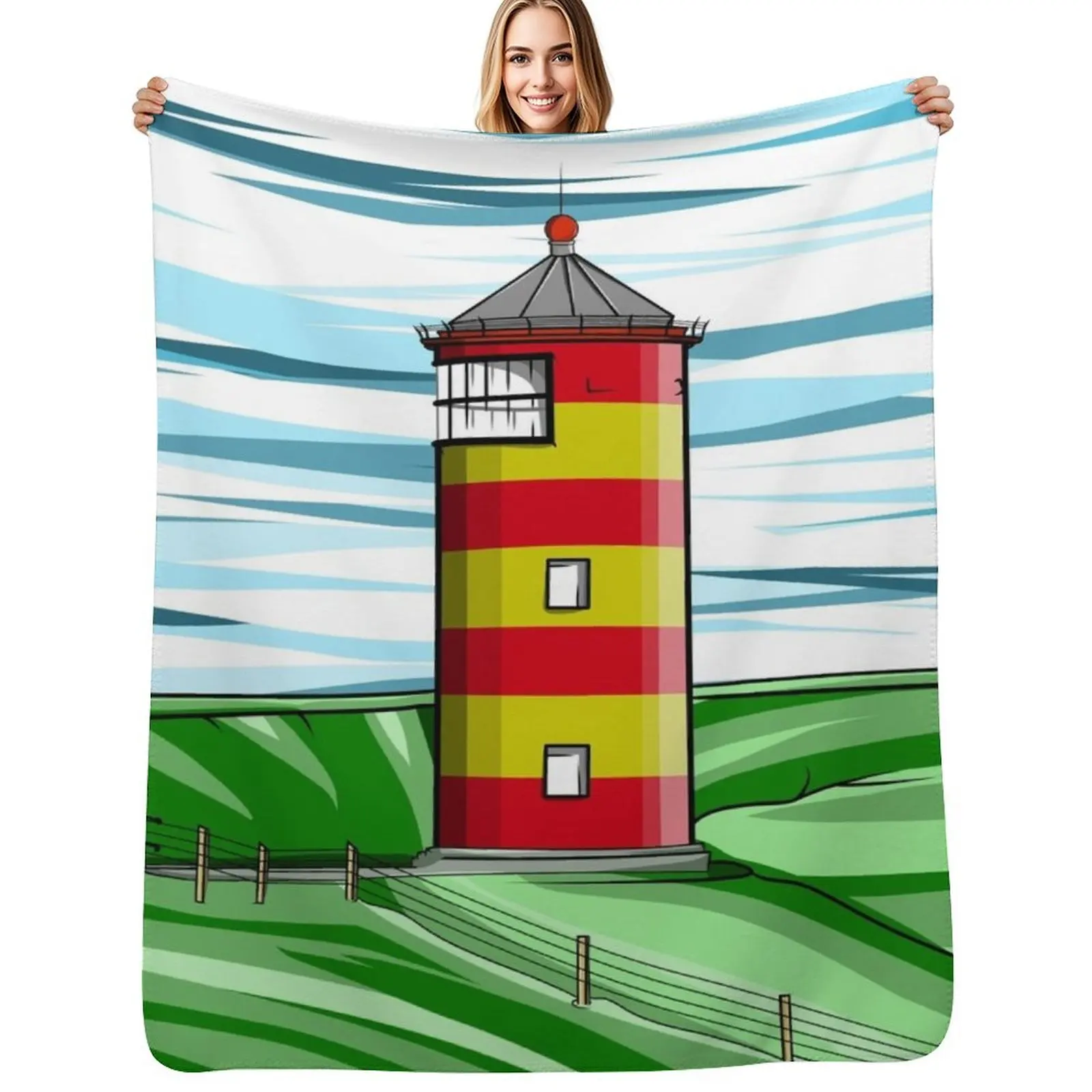 Pilsum Lighthouse Pilsumer Leuchtturm Germany Manta suave para decoración del hogar, manta para sofá y dormitorio