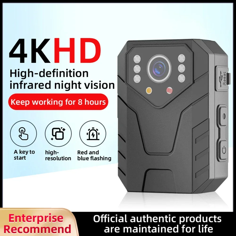 4K Mini Body Camera Full HD 1080P 2 Inch IPS Touch Screen Night Vision Video Recorder Security Guard Police Body Mini Cam New