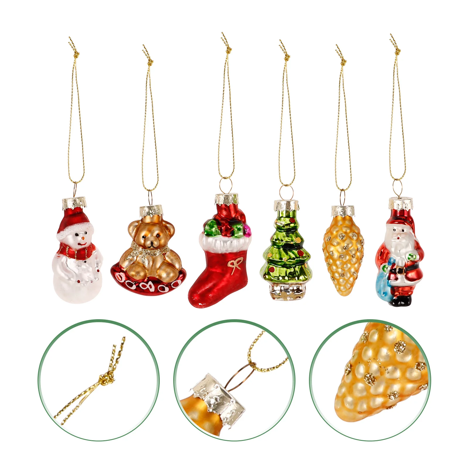 

6Pcs Christmas Tree Hanging Ornaments Cute Xmas Tree Pendants Reusable Christmas Decor Xmas Hanging Ornament for Party Holiday