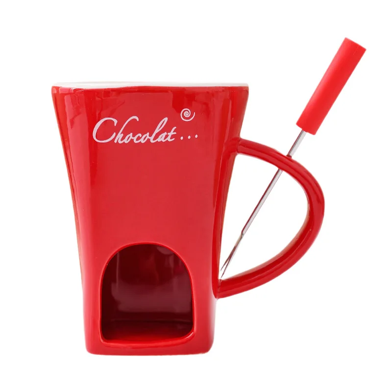 1PC 150ml/300ml Ceramic Fondue Pot, Christmas Chocolate Melting Pot, Microwave Safe Cheese Melting Cup