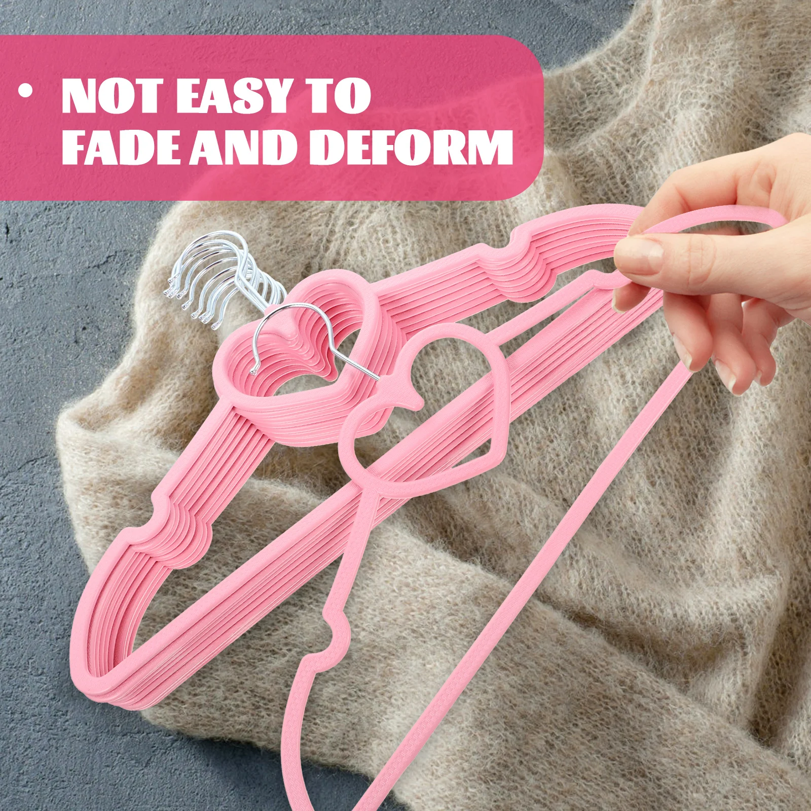 

15Pcs ABS Heart Shape Clothes Hanger Non-Slip Portable for Home Shops Elegant Design Tidy Wardrobe