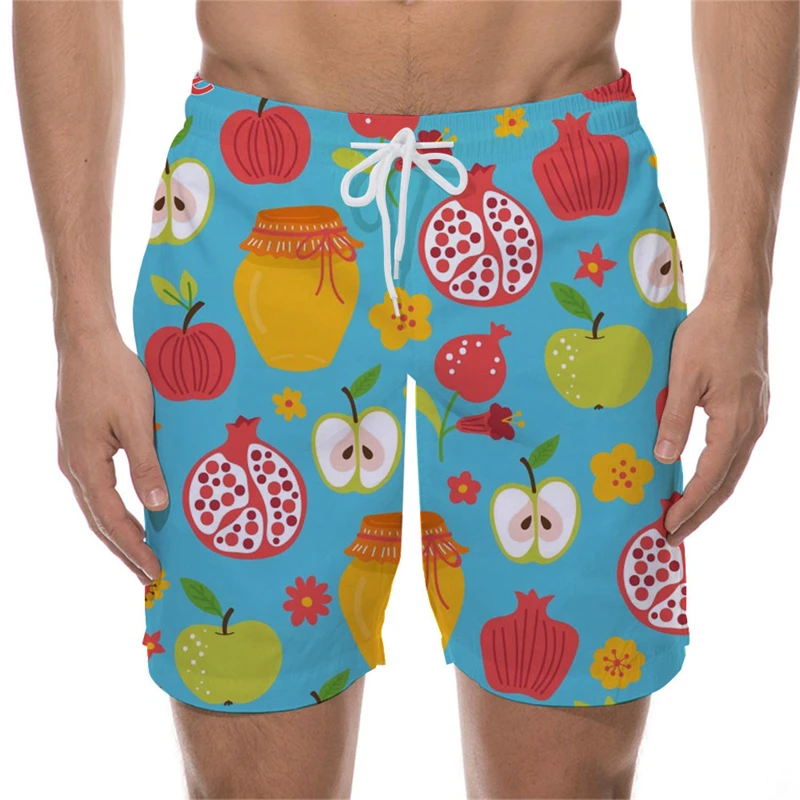 Harajuku Früchte Muster Strand kurze Hosen Herren 3D-Druck Surfbrett Shorts Sommer Hawaii Badeanzug Hawaii Stämme Eis Shorts