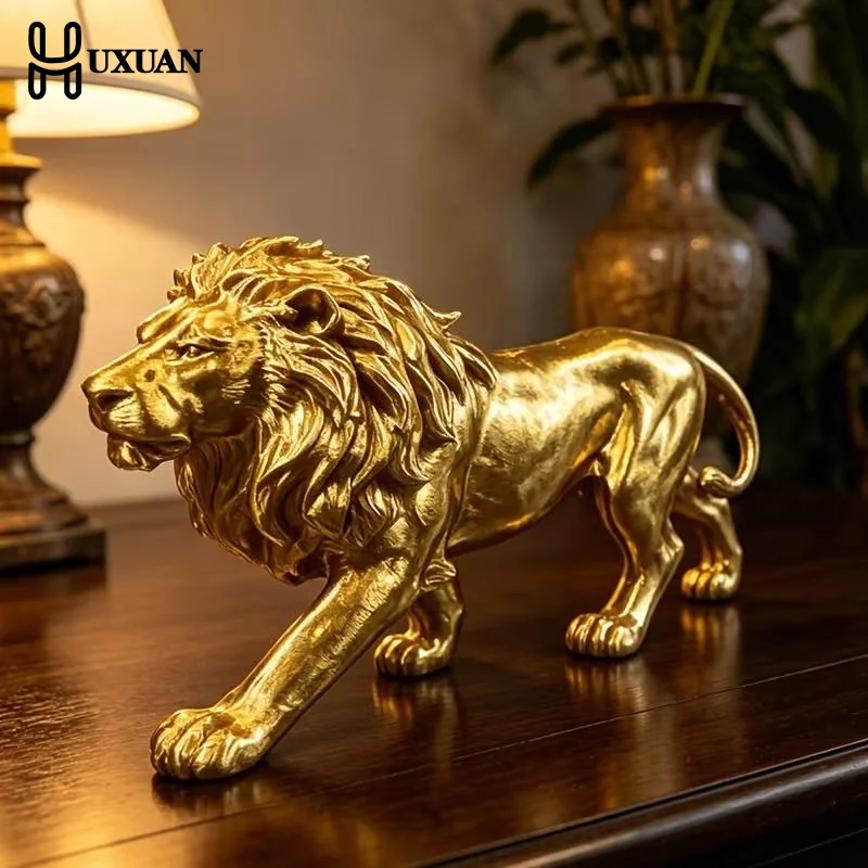 Distinctive 3D Printed Lion Statue for Home Office Desktop and Shelf Decor