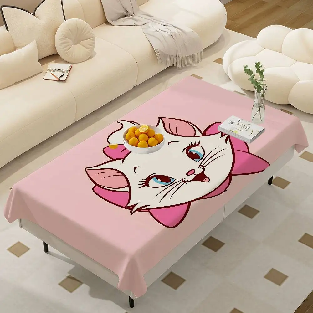 Cute M-Marie Cat Anime Table Cloth Polyester Print Waterproof Oilproof Rectangular Party Table Cover Tablecloth Picnic Mat