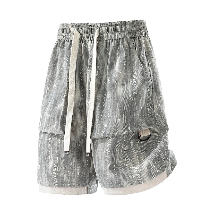 

2025 New American Style Tie Dye Men's Plus Size Shorts Breathable Quick Drying Casual Sports Shorts Men's Sports Hiking Shorts
