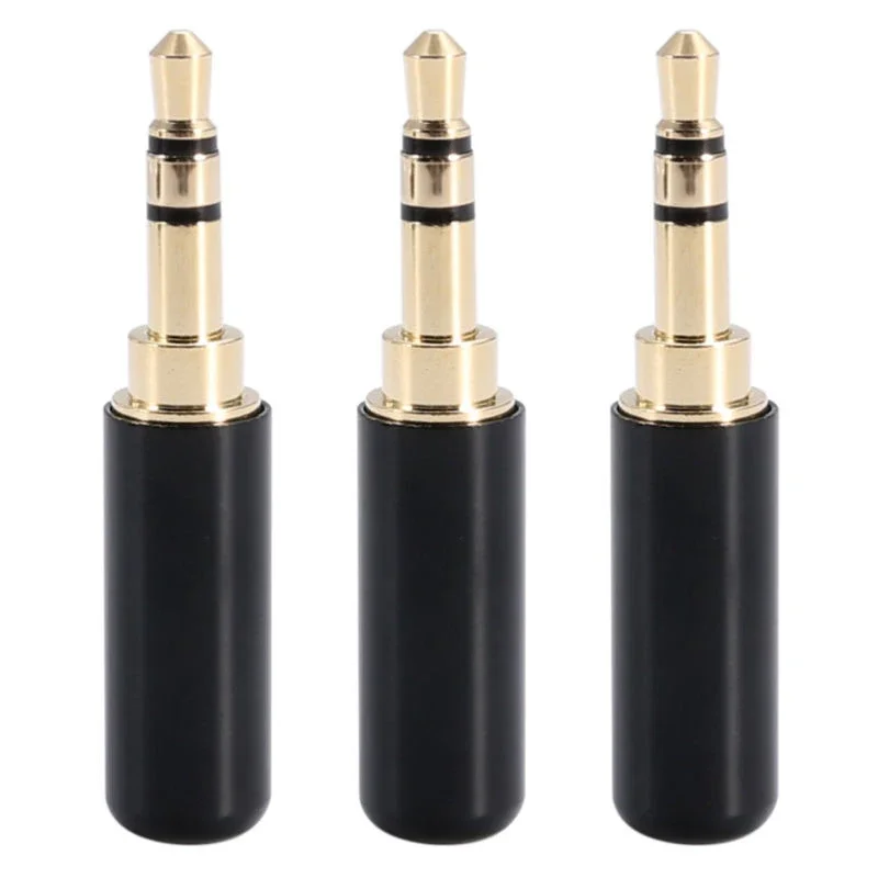 3pcs Connector 3.5mm Stereo Audio Headphone Video Copper Soldering DIY 3 Pole Male Repair Jack Plug 2018 Durable