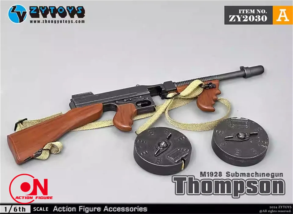 ZYTOYS ZY2030 1/6 M1928 トンプソンサブマシンガンモデル 15 センチ