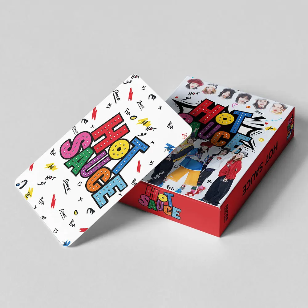 

Набор из 55 фотокарточек K-pop айдолов: новый альбом HOT SAUCE, ломо-карточки, открытки, коллекционные подарки для фанатов