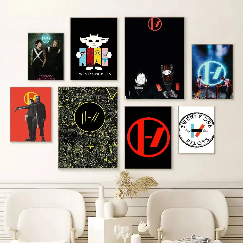 Popular T-Twenty One Pilots Band Poster Versatile HD Waterproof Wall Art Self-Adhesive Decor for Any Space Ideal Gift