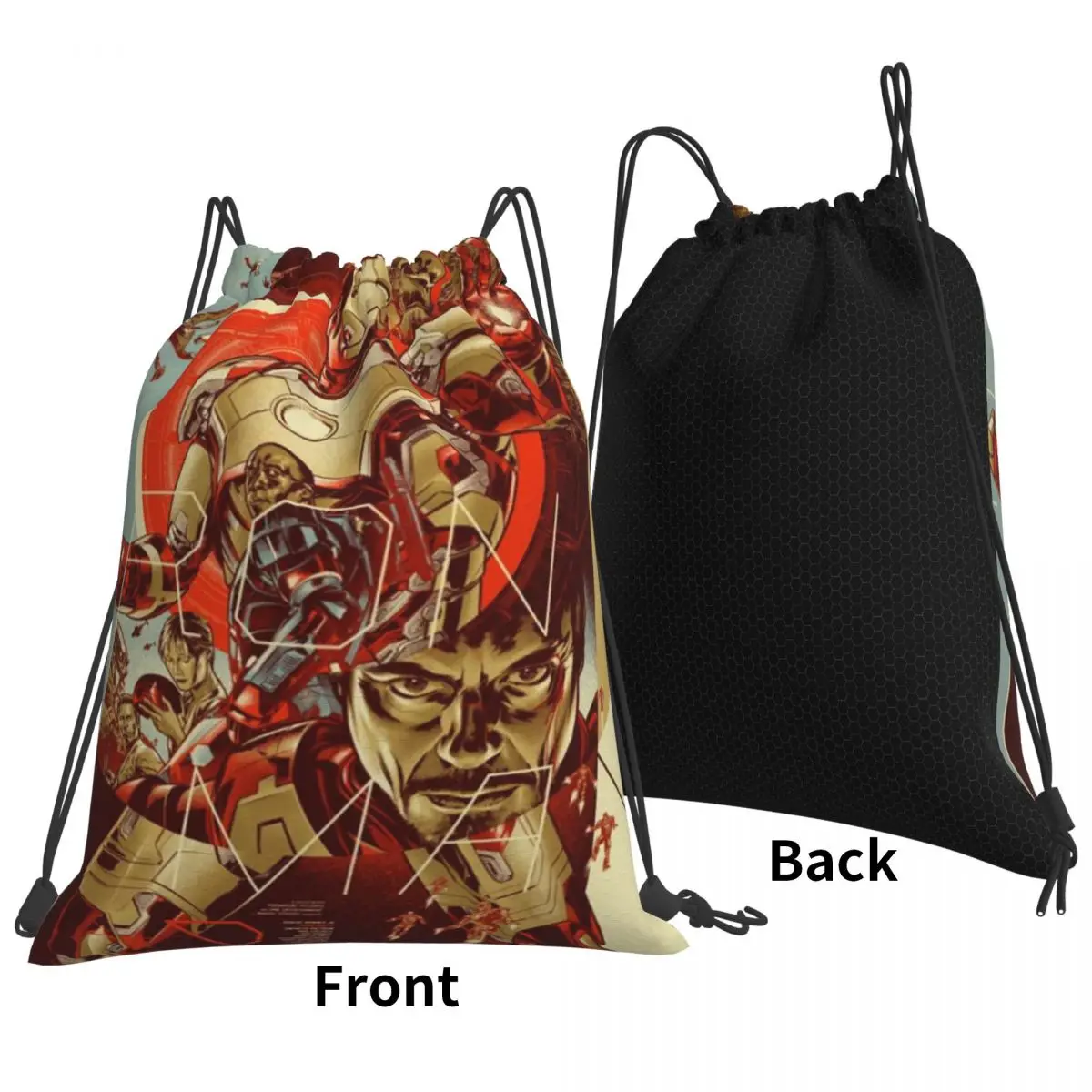 Custom Name Waterproof Outdoor Beach Swimming Sports Drawstring Backpack Iron Man Organizer Gym Storage Bag