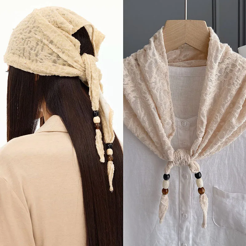 

Trendy street style scarf women with beaded texture, knitted warmthinsSweet and cool style scarf