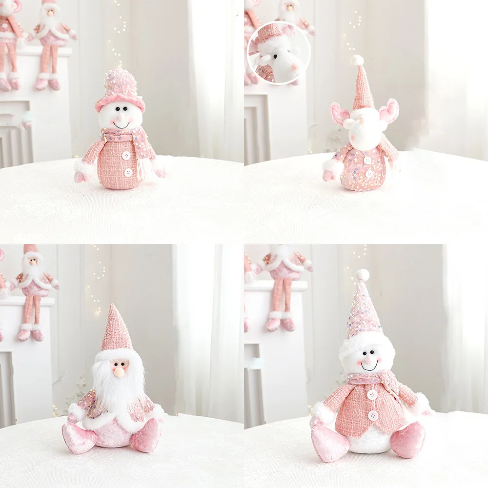 

Cute Christmas Snowman Dolls Photography Accessories Santa Claus Elk Fireplace Ornament Toys Studio Baby Xmas Photo Shoot Props