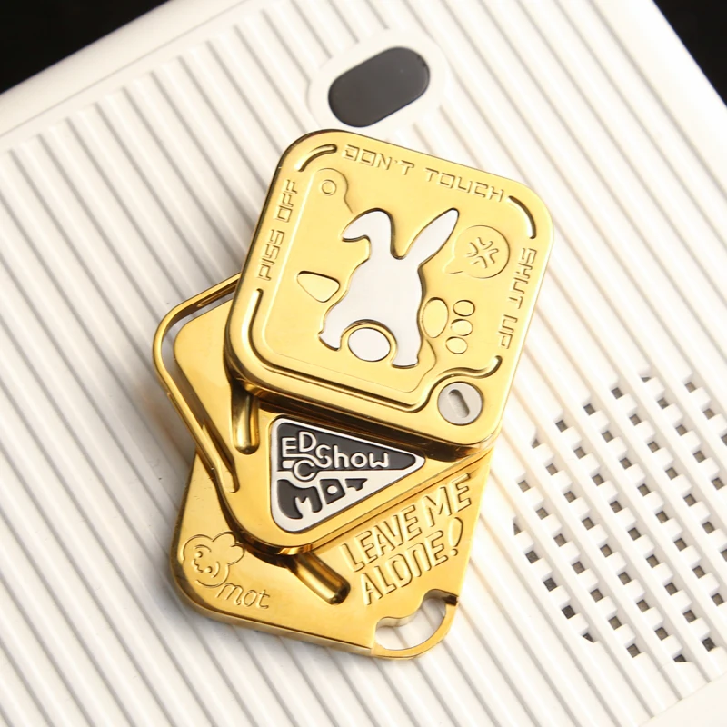 Spinner Magnético de Tres Capas con Diseño de Conejo Enojado, Juguete Antiestrés de Metal para Adultos, Regalo, Juguete EDC para Dedos