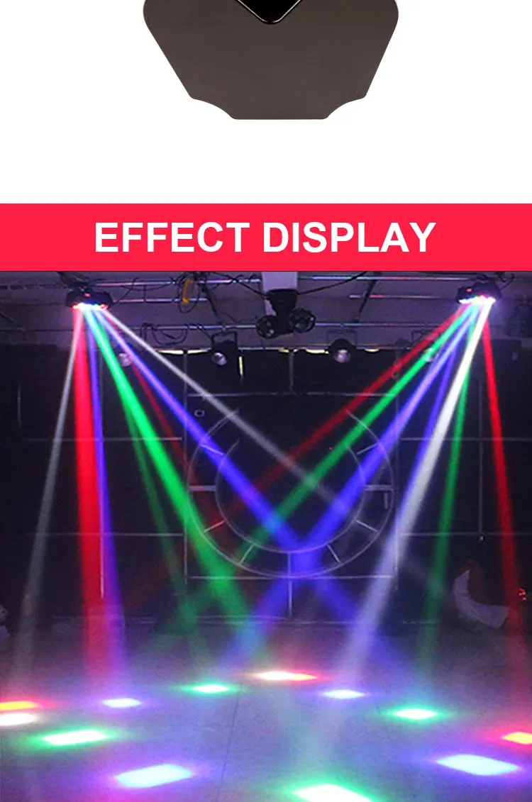 Moving Head DJ-Lichter LED Spider 80W RGBW Bühnenbeleuchtung Tonaktiviert DMX-512 für Party Pub Hochzeit Event Club Karneval Festival – Detail 6