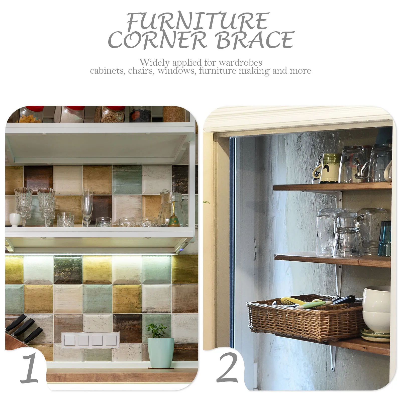 

10Pcs Stainless Steel Corner Braces Furniture Angle Brackets Easy Install Strong Shelf Support Brackets for Cabinets Wardrobes