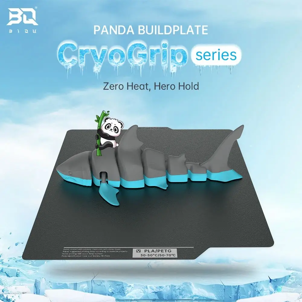 BIQU Panda Bouwplaat CryoGrip Coating Geen verstopping 257x257mm Verenstaal Dubbelzijdig getextureerd voor BambuLab P1P P1S A1 3D-printer