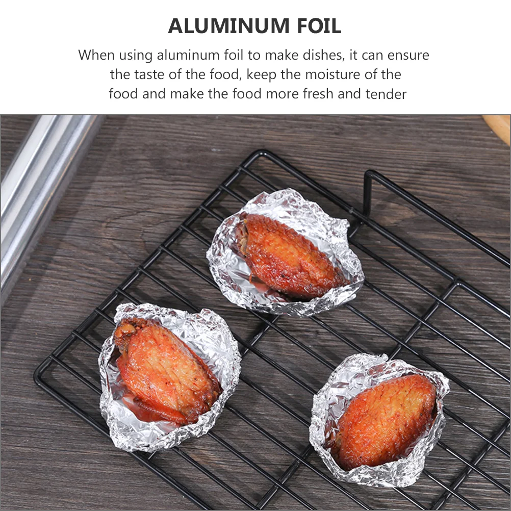 4 Rolls High Temperature Resistant Aluminum Foil Paper Wraps for Restaurants Food Trucks Delis Catering Tin