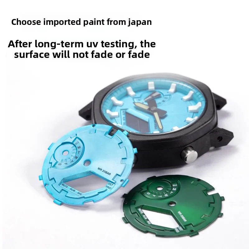 

For Casio Farmhouse oak GA2100 GA 2110 Modified Metal surface dia Watch Scale Ring brushed matte paint dial accessory