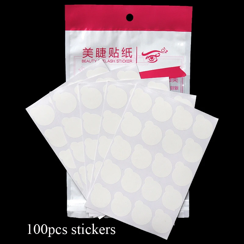 100pcs Eyelash Extension Glue Sticker Shim Paper Pads And Round Jade Stone Holder Set Lash Extention Supplies Makeup Tool image 4