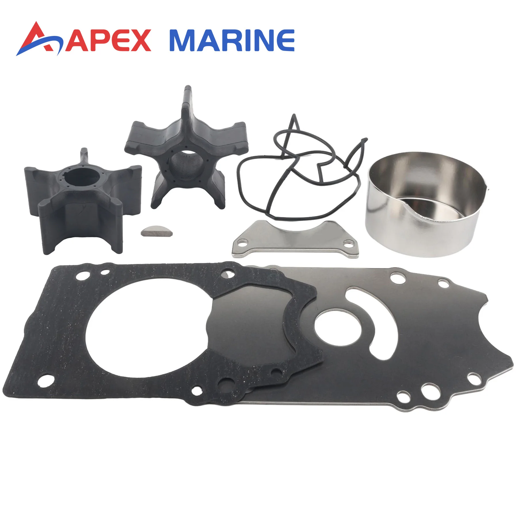 Fits for Suzuki 4-Stroke 250 300 HP DF250 DF300 DF300 Outboard Water Pump Service Kit with 2 Impeller and Insert Cup 17400-98J04