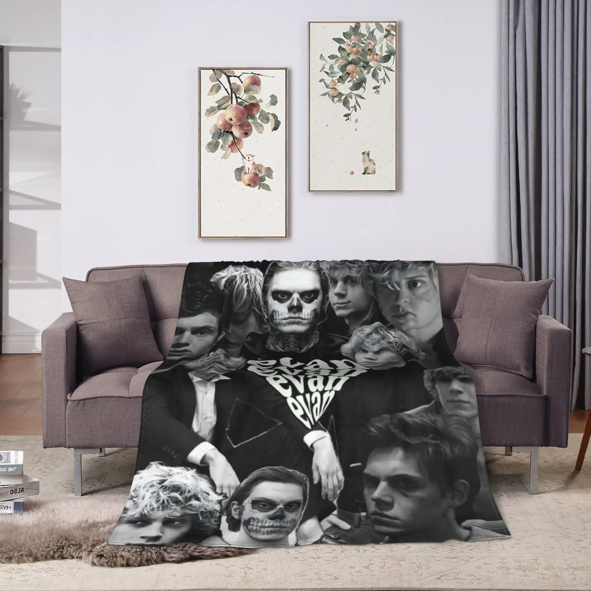 3D Evan Peters pattern printed Flannel Blankets  Warm Soft Throw Blanket for Outdoor Decorative Bedspread Sofa Bed Cover