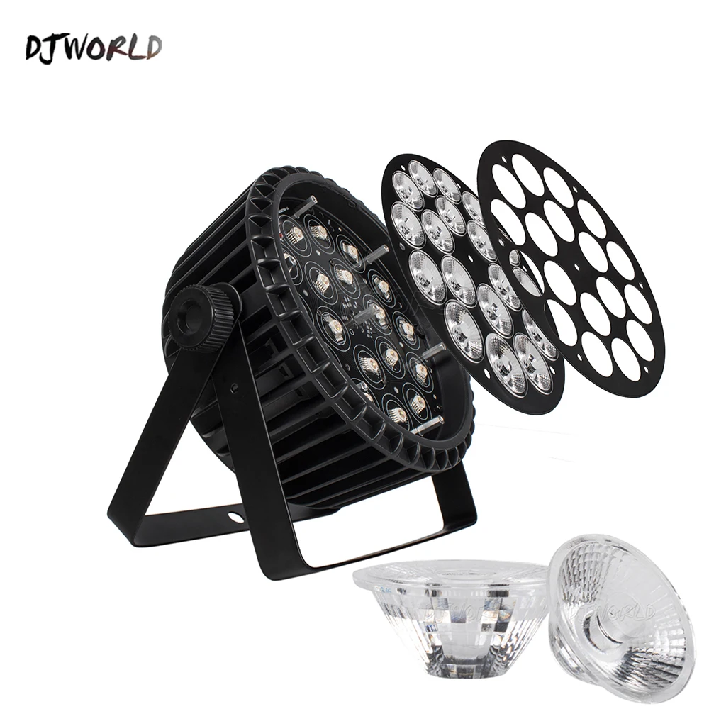 Imagem -05 - Flat Alumínio Liga Led Par Luzes Dmx512 para dj Disco Iluminação Profissional Stage Equipamento Boate 18x18w Rgbwa Mais uv 12 Pcs