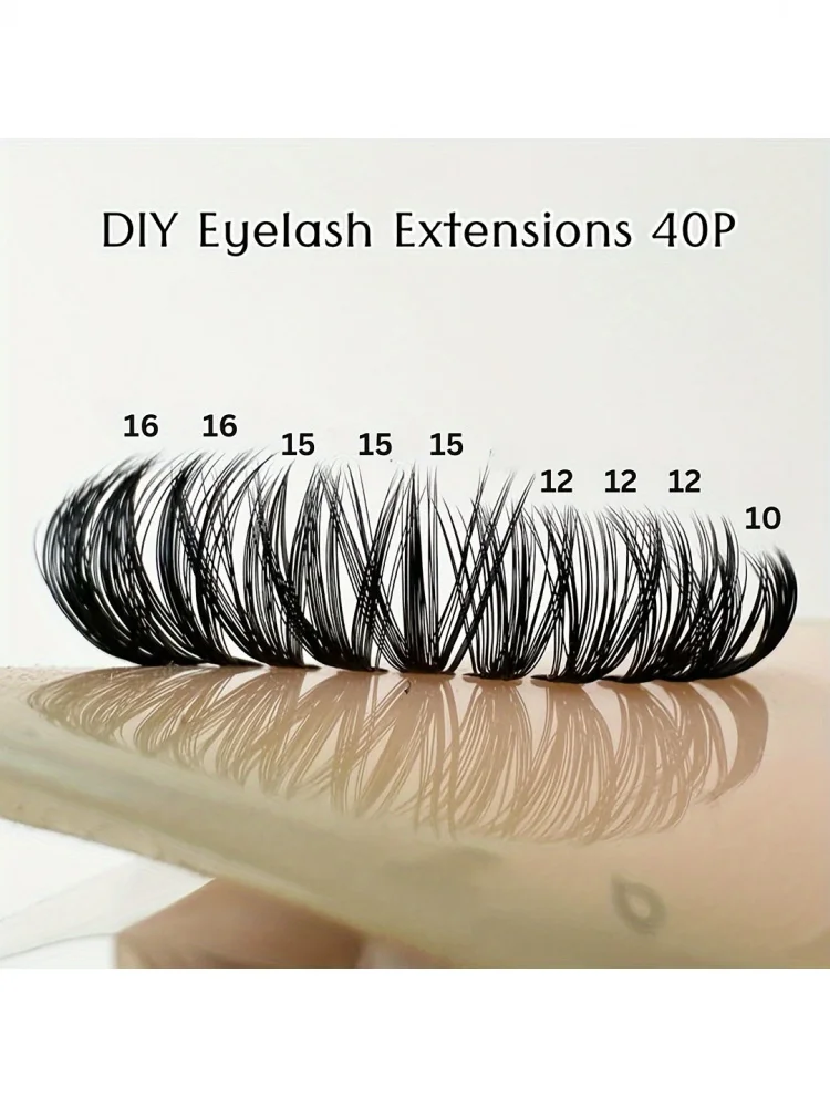200 cils en grappes, boucles C/cc Curl/D Curl Volume Extensions de cils individuelles grappe de cils vaporeux DlY à la maison