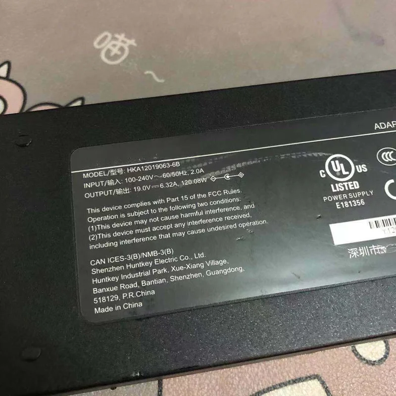 Adaptador de CA para ordenador portátil, cargador de fuente de alimentación OPS 19v 6.3A para Huntkey HKA12019063-6B