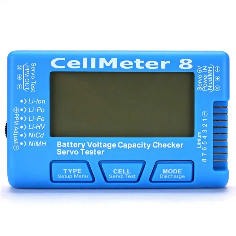 ABRE-RC Cellmeter8 1S-8S Battery Capacity Voltage Test Meter For Lipo Li-Lon Nimh Meter Durable